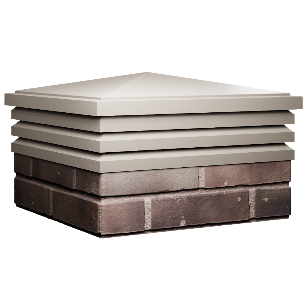 Колпак Zking Бона ХайТек Бежевый на столб 2х2 кирпича (513х513мм) в Набережных Челнах фото