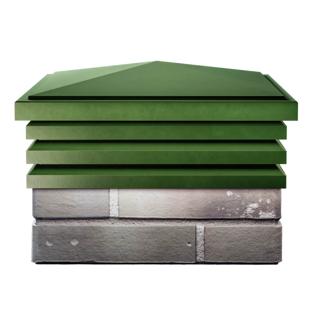 Колпак Zking Бона ХайТек Зеленый на столб 1.5х1.5 кирпича (385х385мм) Набережные Челны фото