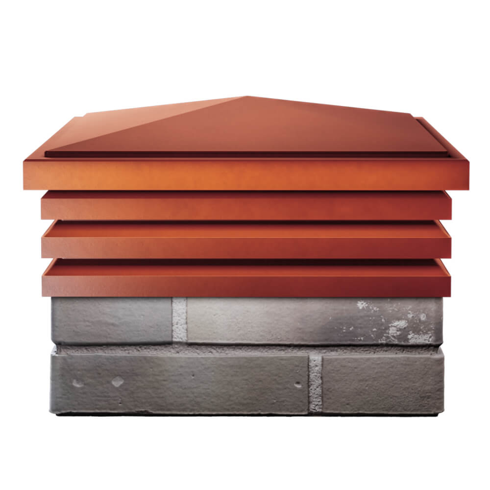 Колпак Zking Бона ХайТек Красный на столб 1.5х1.5 кирпича (385х385мм) Набережные Челны фото