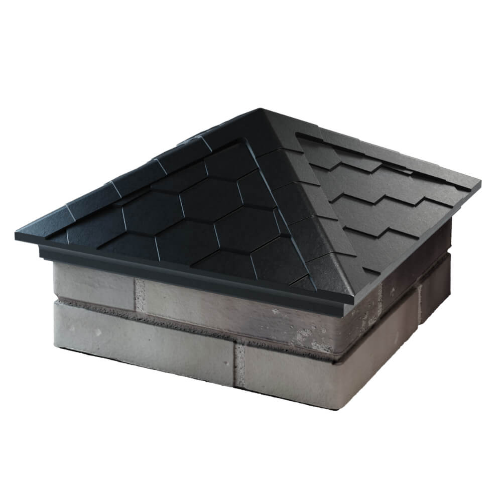 Колпак Zking Эверест Черный на столб 1.5х1.5 кирпича (390х390мм) в Набережных Челнах фото