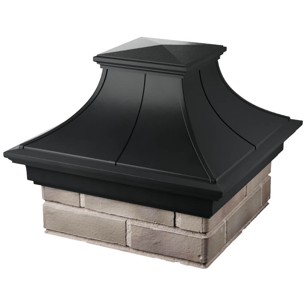 Колпак Zking Монблан Премиум Черный на столб 1.5х1.5 кирпича (385х385мм) в Набережных Челнах фото
