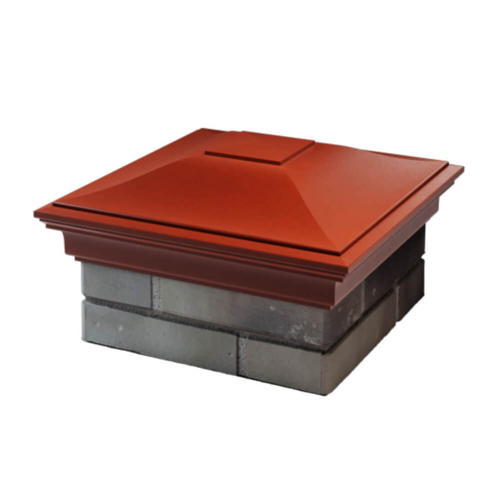 Колпак Zking Монблан Красный на столб 1.5х1.5 еврокирпича 0.7НФ (355х355мм) в Набережных Челнах фото