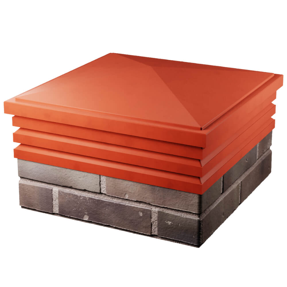 Колпак Zking Бона ХайТек Красный на столб 2х2 кирпича (513х513мм) в Набережных Челнах фото