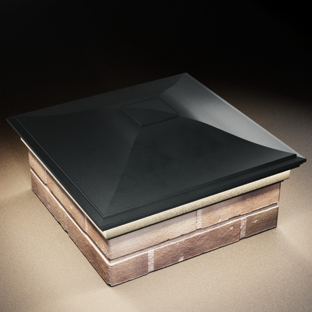 Колпак Zking Монблан Черный на столб 2х2 кирпича (515х515мм) c подсветкой в Набережных Челнах фото