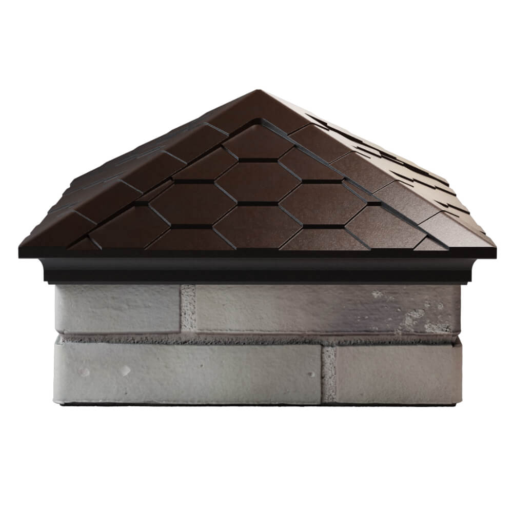Колпак Zking Эверест Коричневый на столб 1.5х1.5 кирпича (390х390мм) Набережные Челны фото