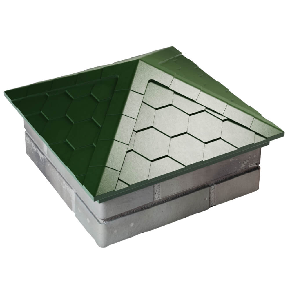 Колпак Zking Эверест Зеленый на столб 1.5х1.5 кирпича (390х390мм) в Набережных Челнах фото