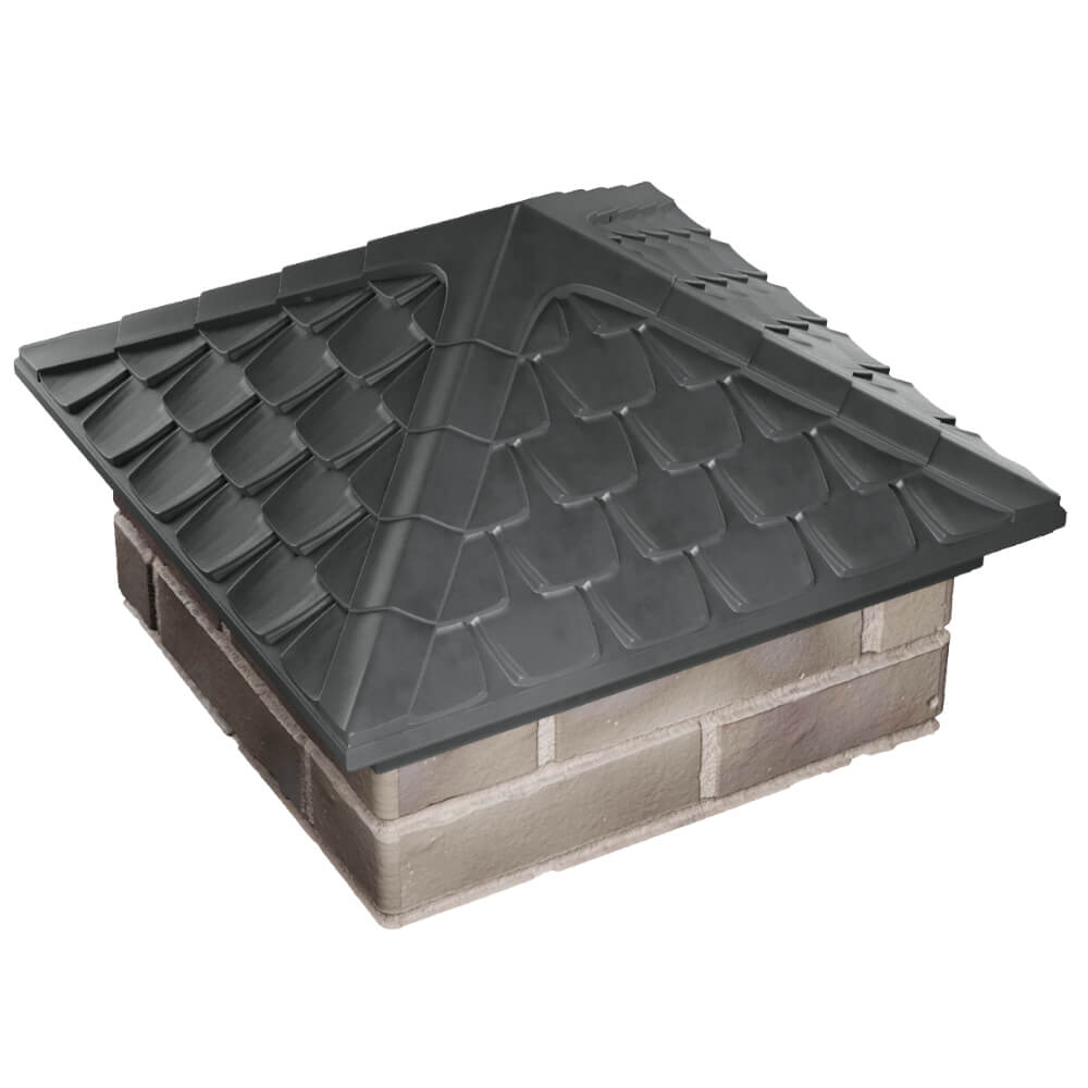 Колпак Zking Эльбрус Серый на столб 1.5х1.5 кирпича (385х385мм) в Набережных Челнах фото