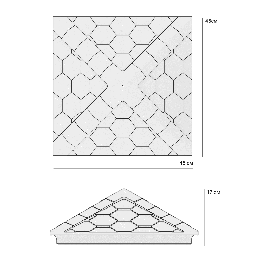 Колпак Zking Эверест Бежевый на столб 1.5х1.5 кирпича (390х390мм) в Набережных Челнах фото