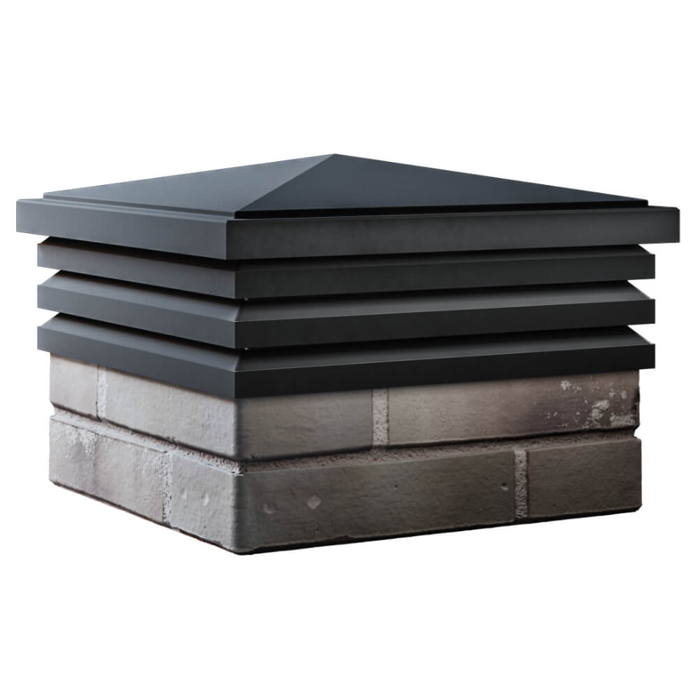 Колпак Zking Бона ХайТек Черный на столб 1.5х1.5 кирпича (385х385мм) в Набережных Челнах фото