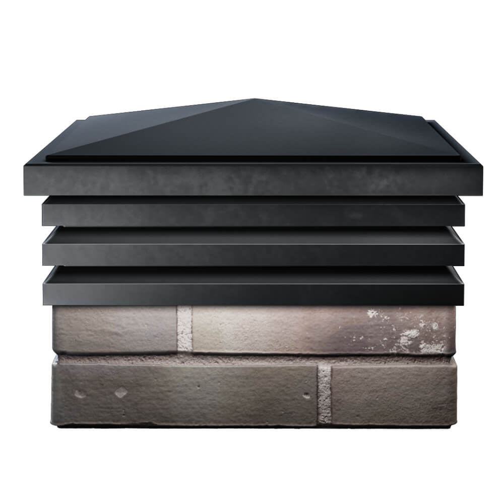 Колпак Zking Бона ХайТек Черный на столб 1.5х1.5 кирпича (385х385мм) Набережные Челны фото