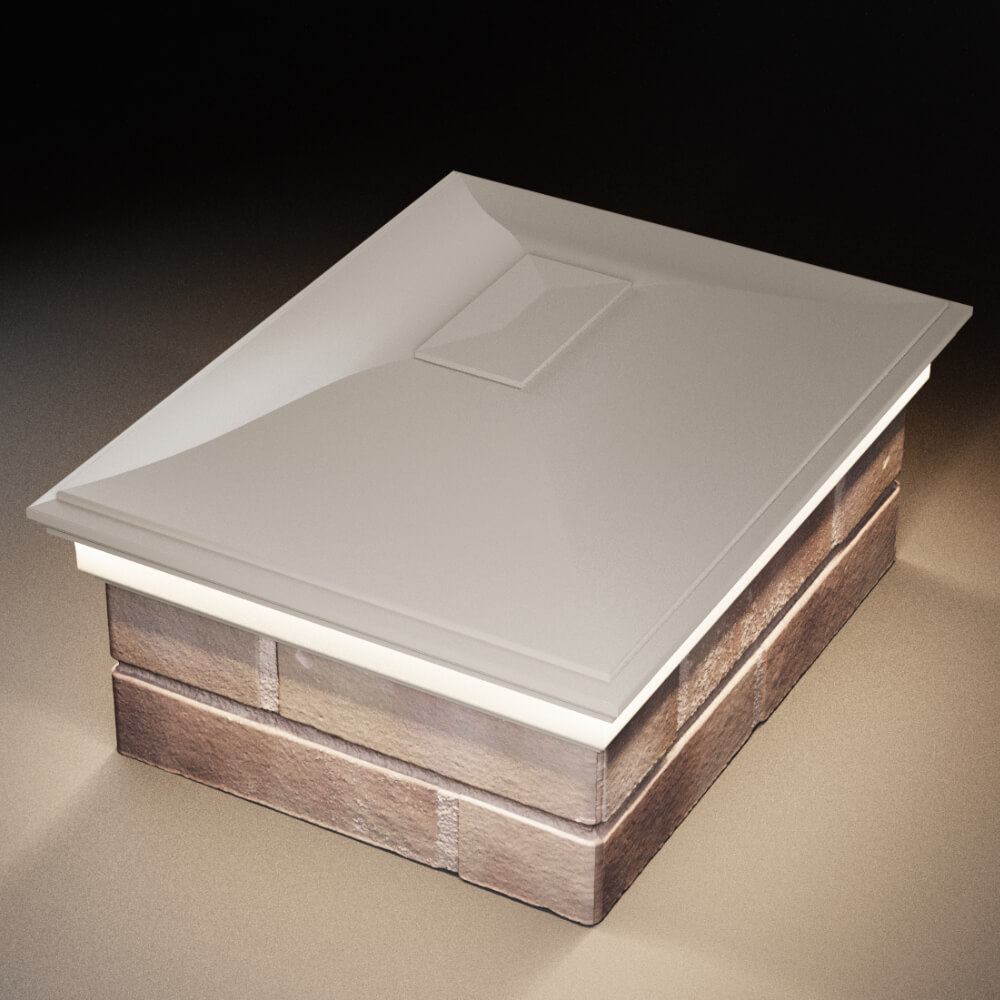 Колпак Zking Монблан Бежевый на столб 2х1.5 кирпича (515х385мм) c подсветкой в Набережных Челнах фото