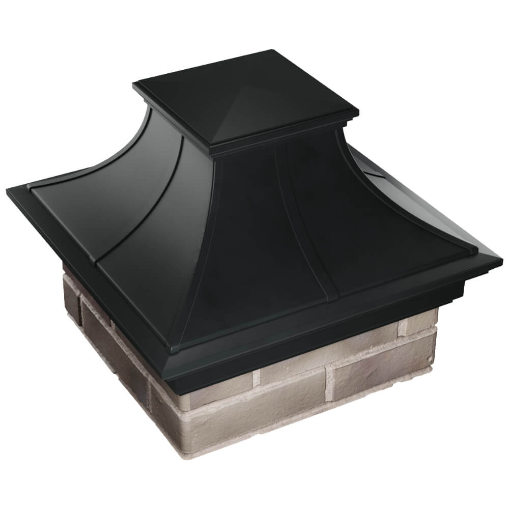 Колпак Zking Монблан Премиум Черный на столб 1.5х1.5 кирпича (385х385мм) в Набережных Челнах фото