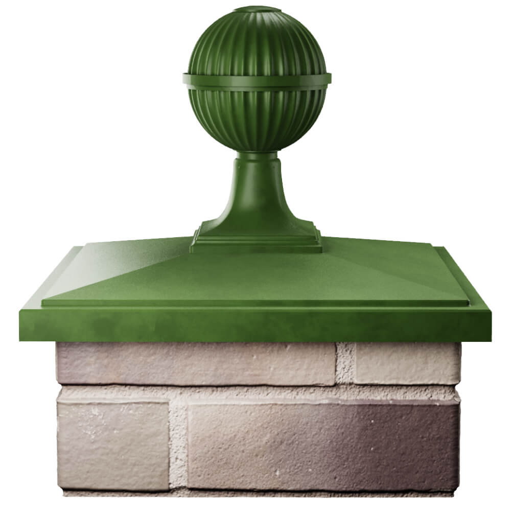 Колпак Zking БонаМоно Зеленый с шаром на столб 1.5х1.5 кирпича (385х385, 400х400мм) в сборе Набережные Челны фото