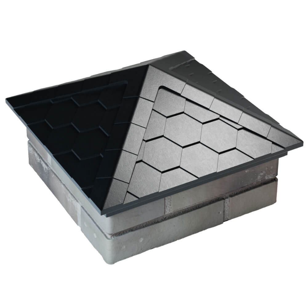 Колпак Zking Эверест Черный на столб 1.5х1.5 кирпича (390х390мм) в Набережных Челнах фото