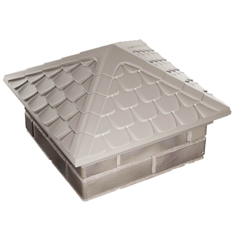 Колпак Zking Эльбрус Бежевый на столб 1.5х1.5 кирпича (385х385мм) в Набережных Челнах фото