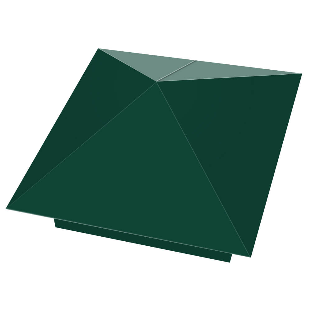 Колпак металлический 390х390мм RAL6005 Зеленый Мох заборный Набережные Челны фото