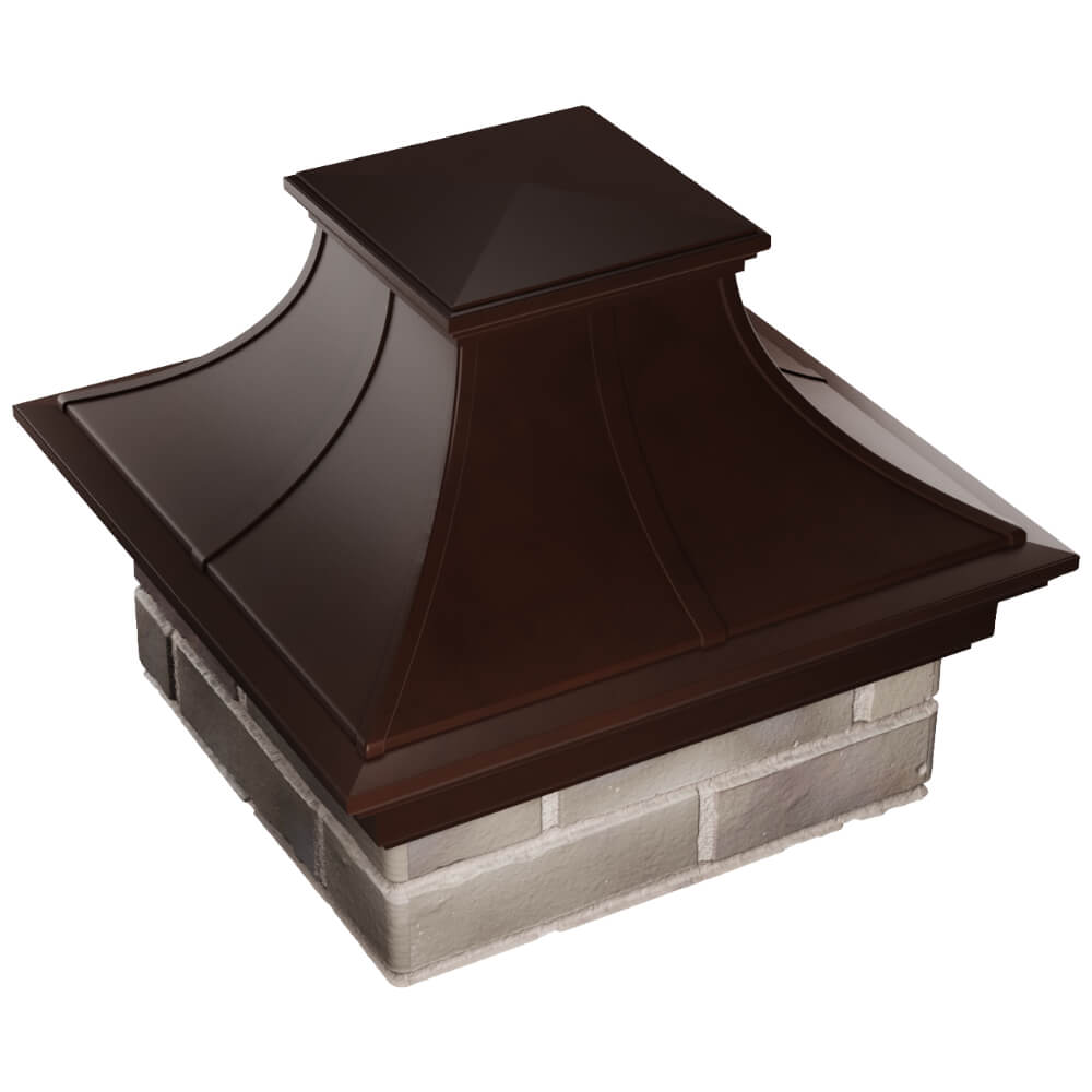 Колпак Zking Монблан Премиум Коричневый на столб 1.5х1.5 кирпича (385х385мм) в Набережных Челнах фото