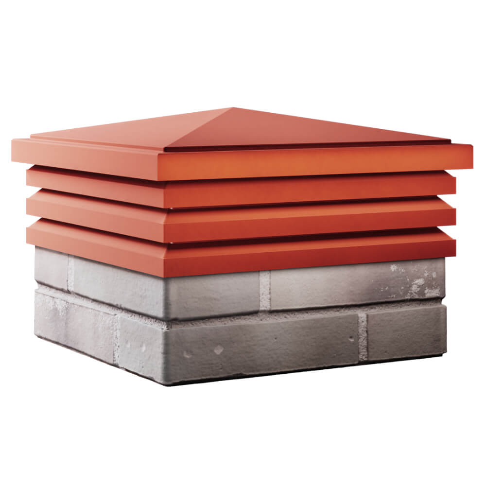 Колпак Zking Бона ХайТек Красный на столб 1.5х1.5 кирпича (385х385мм) в Набережных Челнах фото