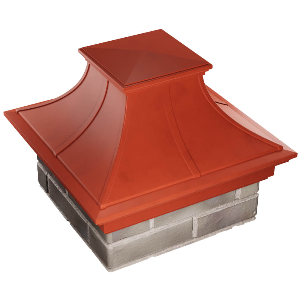 Колпак Zking Монблан Премиум Красный на столб 1.5х1.5 кирпича (385х385мм) в Набережных Челнах фото