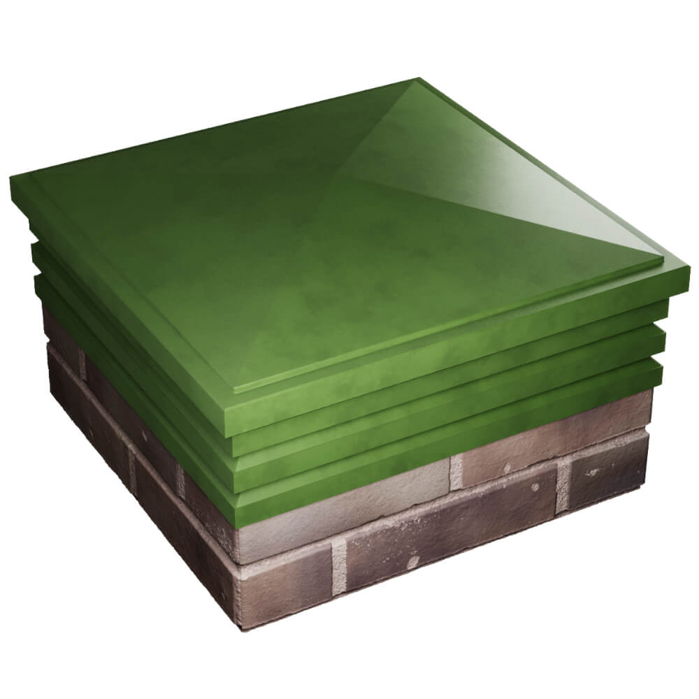 Колпак Zking Бона ХайТек Зеленый на столб 2х2 кирпича (513х513мм) в Набережных Челнах фото