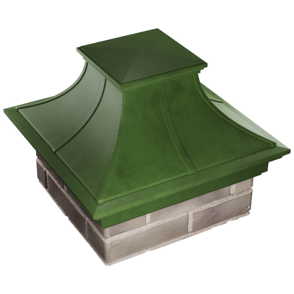 Колпак Zking Монблан Премиум Зеленый на столб 1.5х1.5 кирпича (385х385мм) в Набережных Челнах фото
