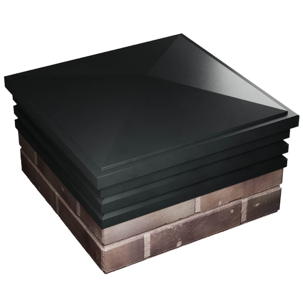 Колпак Zking Бона ХайТек Черный на столб 2х2 кирпича (513х513мм) в Набережных Челнах фото