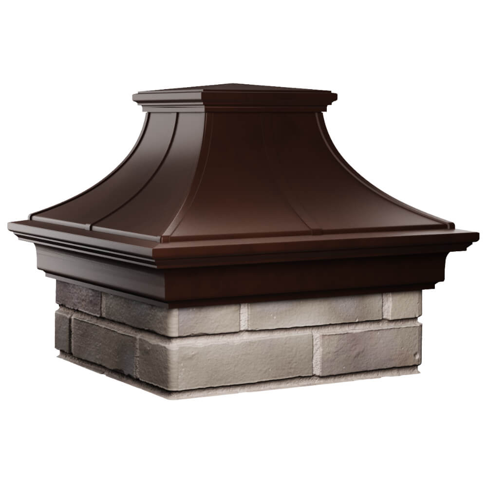 Колпак Zking Монблан Премиум Коричневый на столб 1.5х1.5 кирпича (385х385мм) в Набережных Челнах фото
