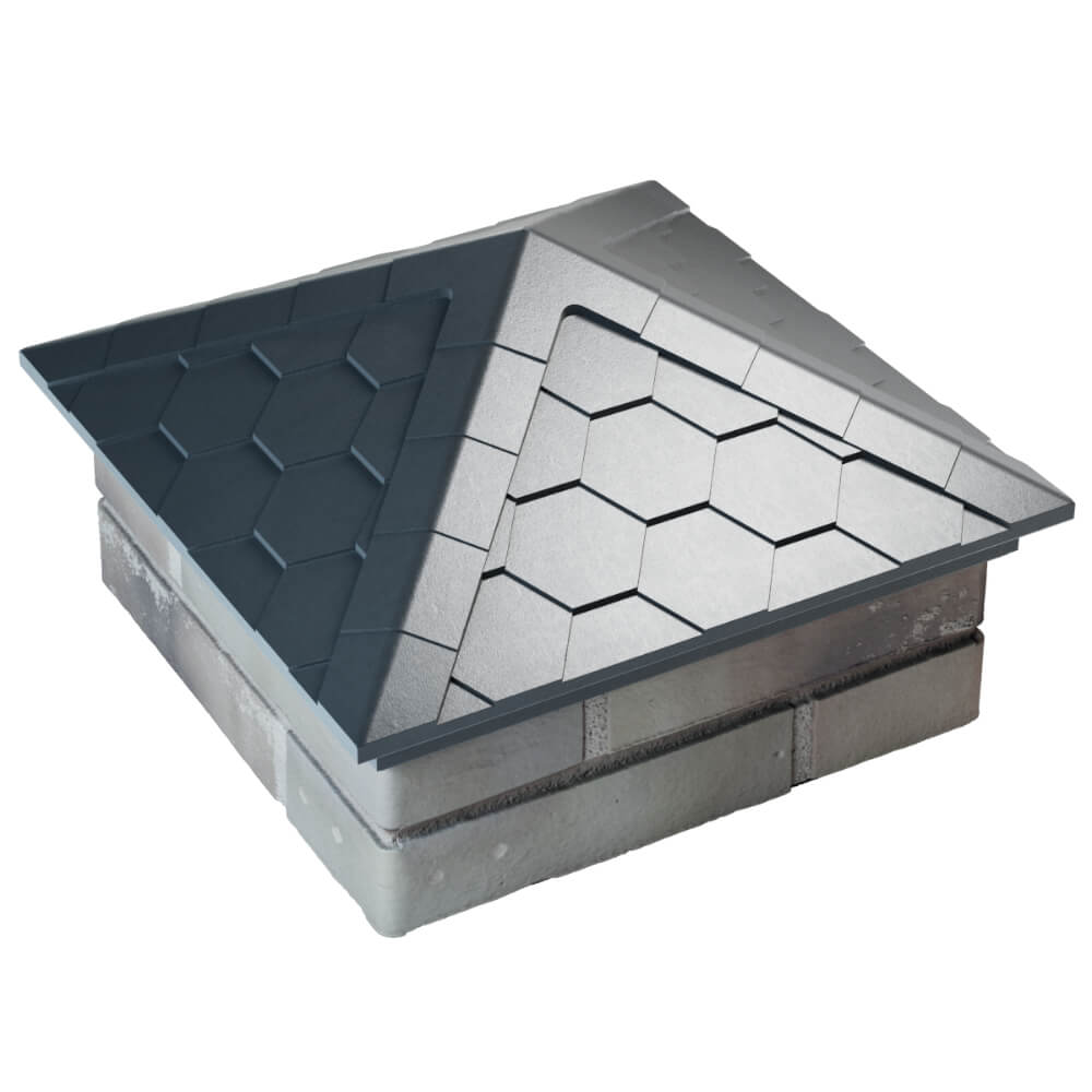 Колпак Zking Эверест Серый на столб 1.5х1.5 кирпича (390х390мм) в Набережных Челнах фото