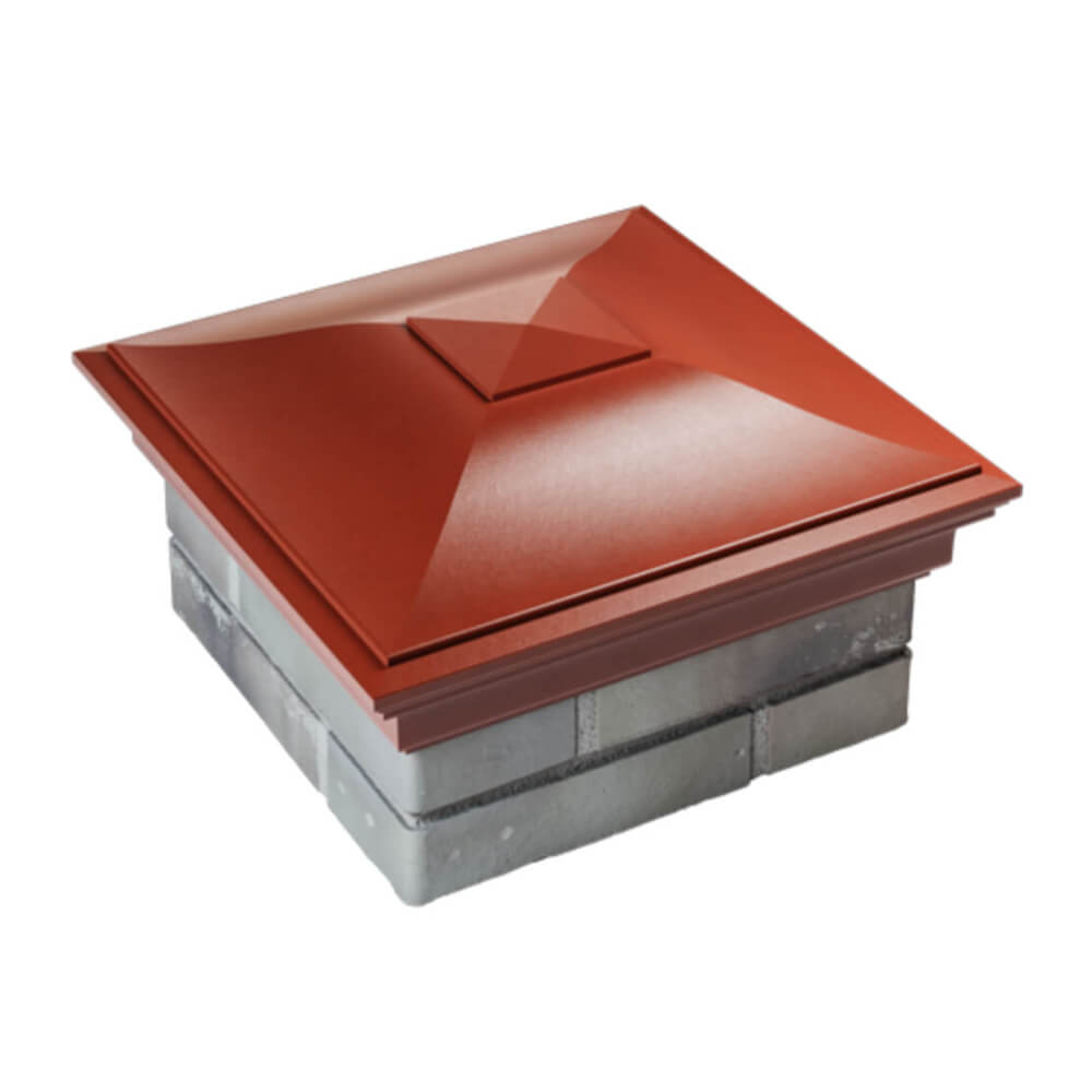 Колпак Zking Монблан Красный на столб 1.5х1.5 еврокирпича 0.7НФ (355х355мм) в Набережных Челнах фото