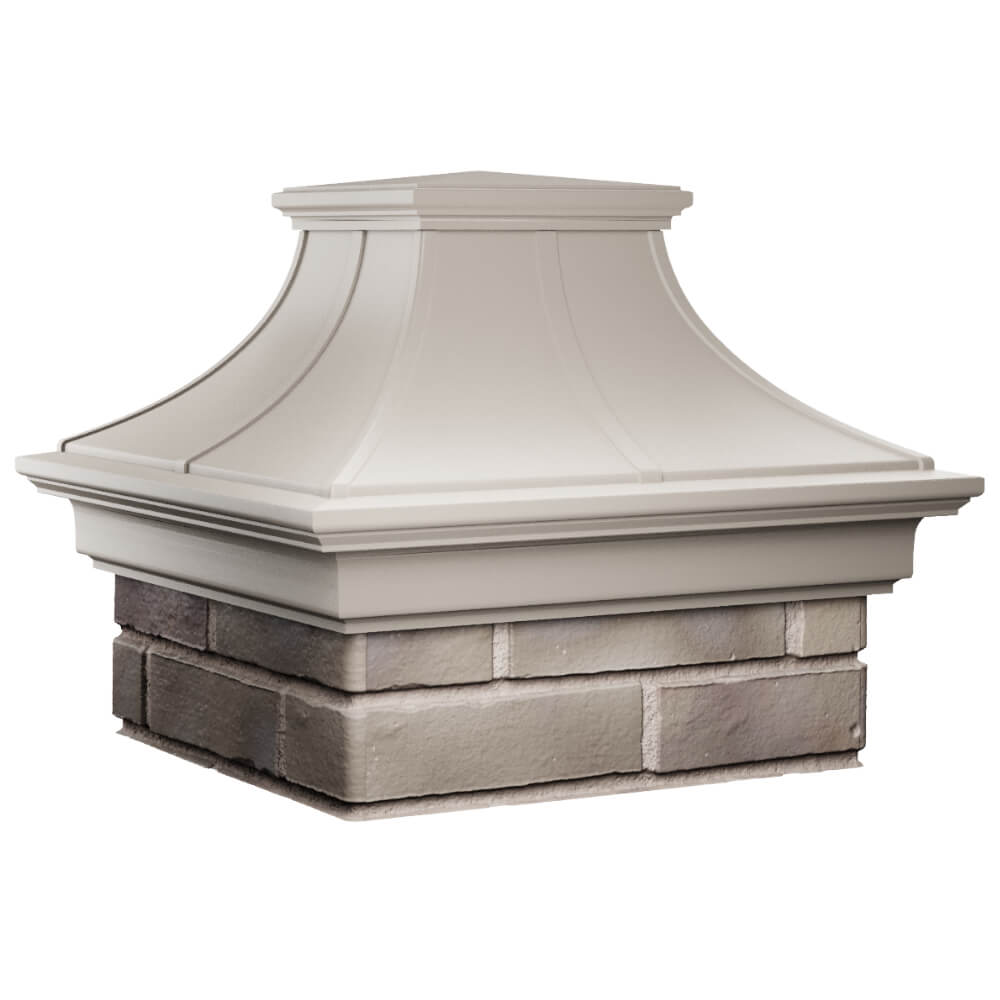 Колпак Zking Монблан Премиум Бежевый на столб 1.5х1.5 кирпича (385х385мм) в Набережных Челнах фото