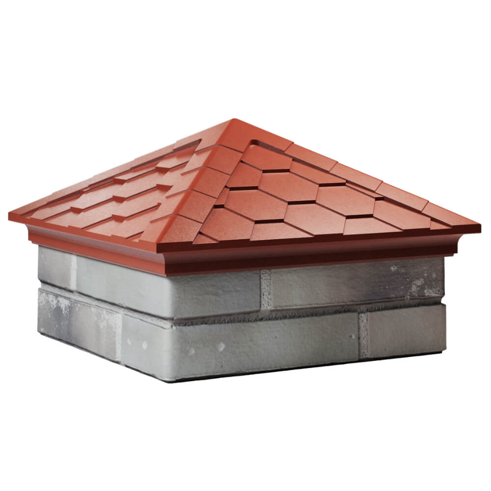 Колпак Zking Эверест Красный на столб 1.5х1.5 кирпича (390х390мм) в Набережных Челнах фото