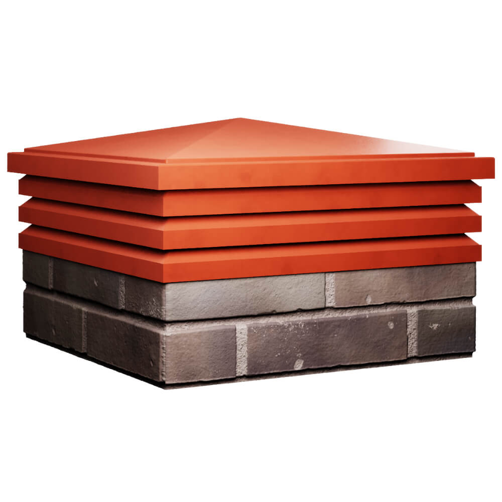 Колпак Zking Бона ХайТек Красный на столб 2х2 кирпича (513х513мм) в Набережных Челнах фото