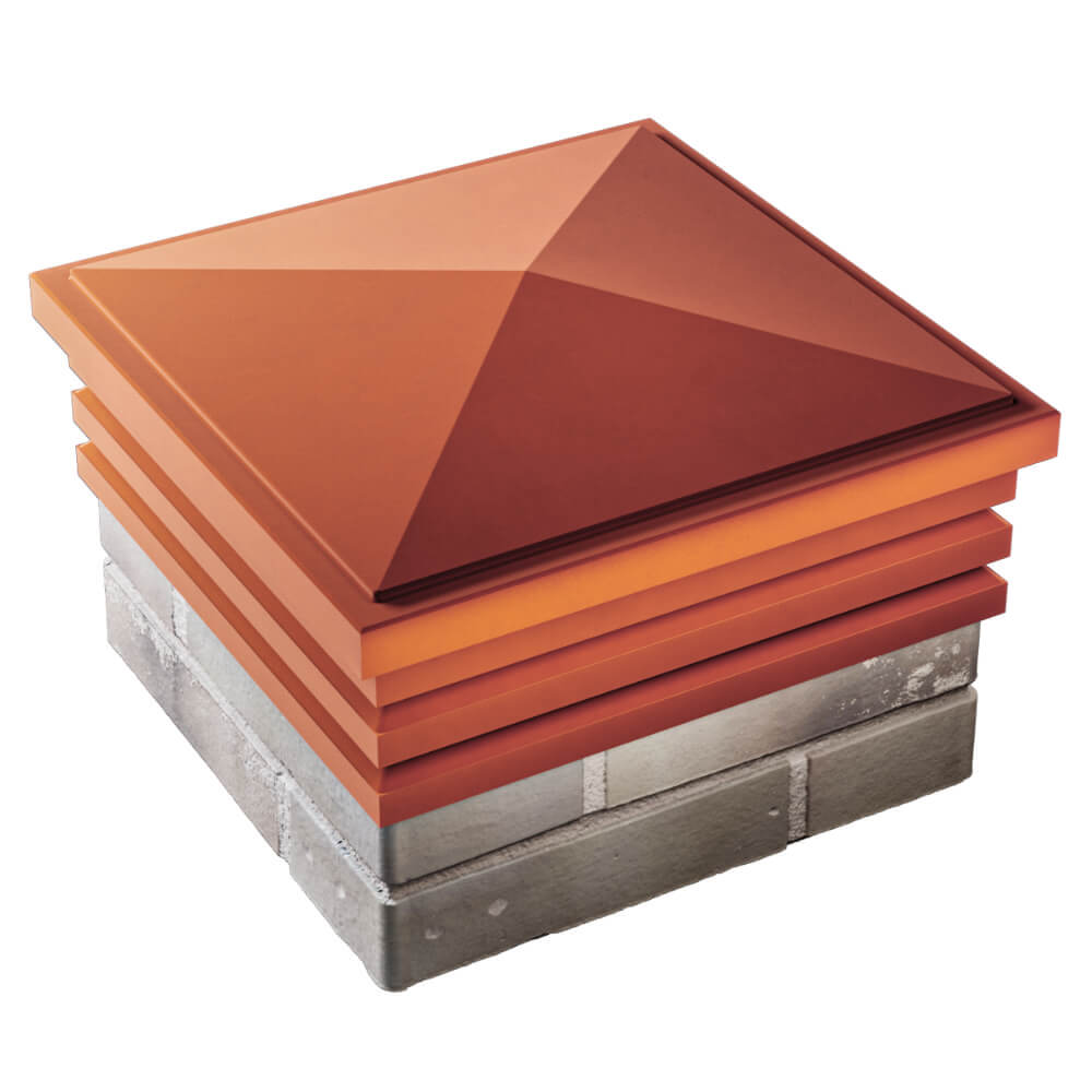 Колпак Zking Бона ХайТек Красный на столб 1.5х1.5 кирпича (385х385мм) в Набережных Челнах фото