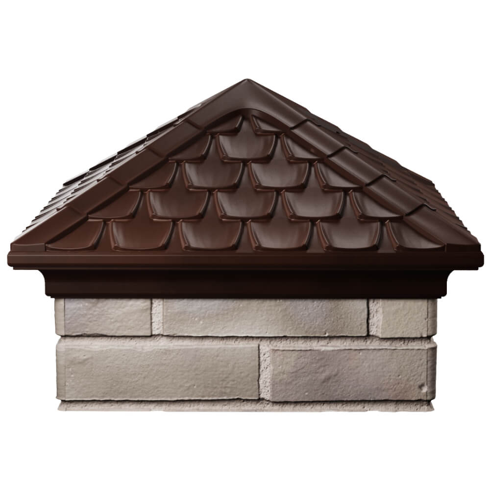 Колпак Zking Эльбрус Коричневый на столб 1.5х1.5 кирпича (385х385мм) Набережные Челны фото