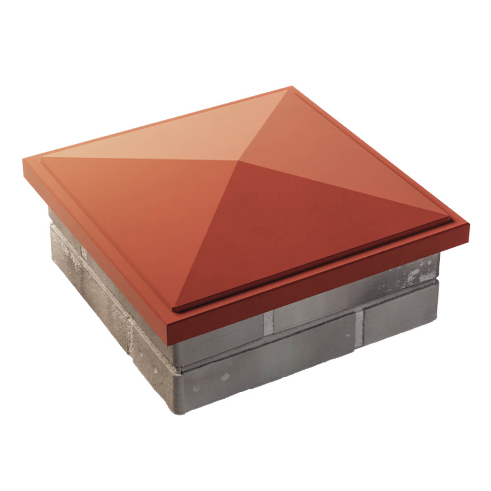 Колпак Zking БонаМоно Красный на столб 1.5х1.5 кирпича (385х385, 400х400мм) в Набережных Челнах фото