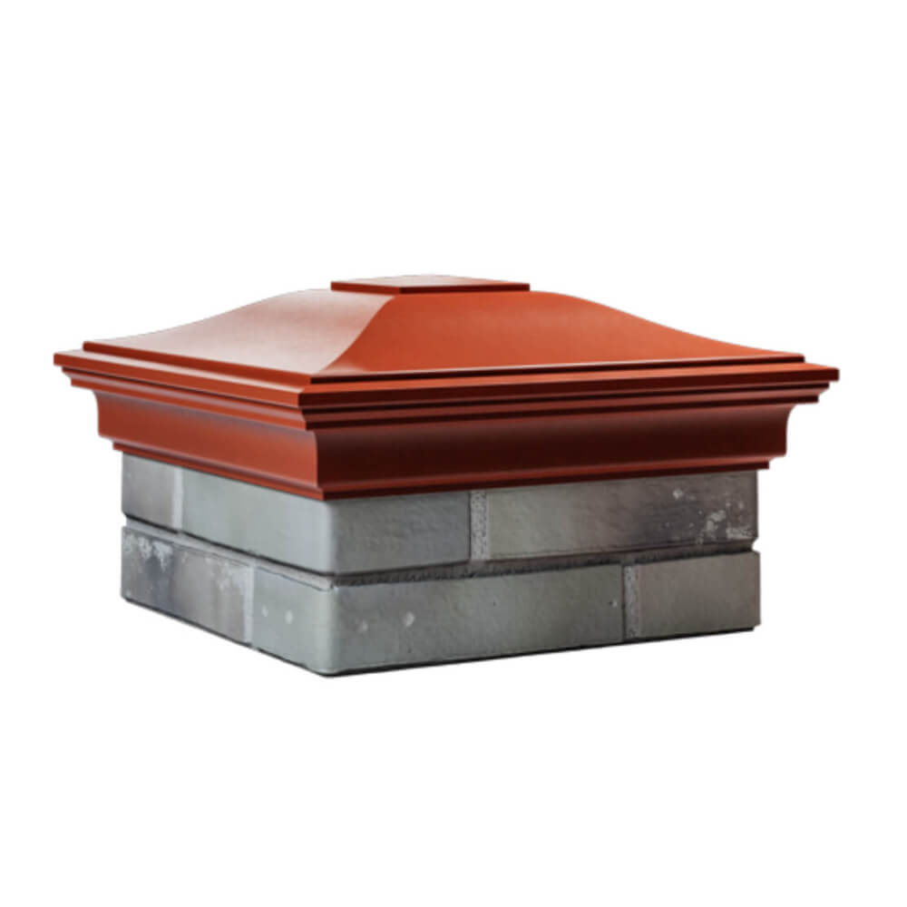 Колпак Zking Монблан Красный на столб 1.5х1.5 еврокирпича 0.7НФ (355х355мм) в Набережных Челнах фото