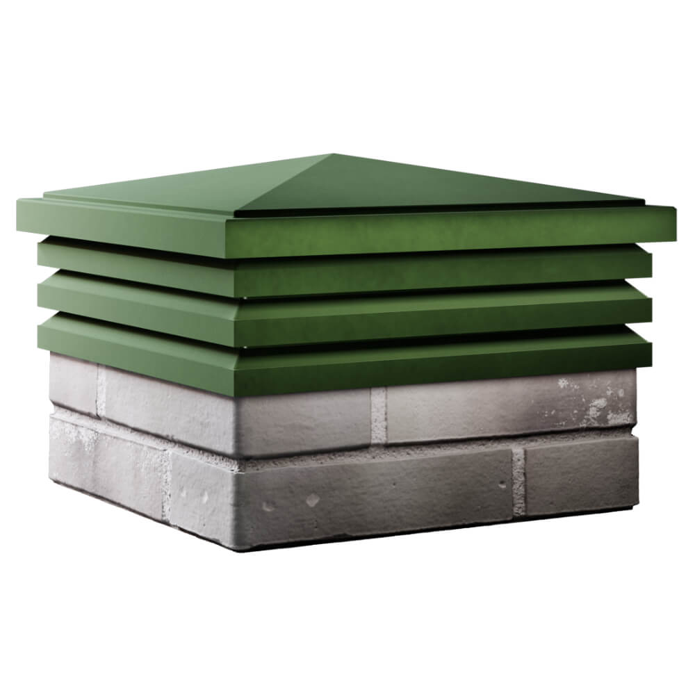 Колпак Zking Бона ХайТек Зеленый на столб 1.5х1.5 кирпича (385х385мм) в Набережных Челнах фото