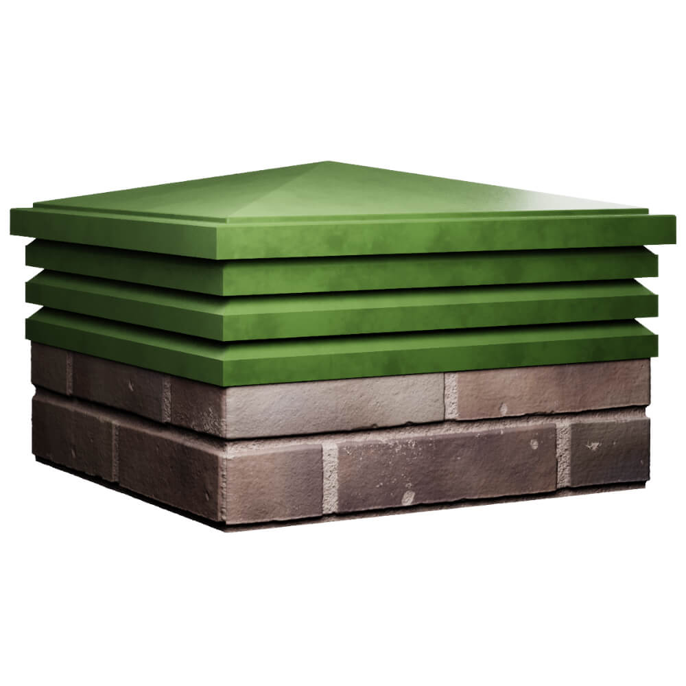 Колпак Zking Бона ХайТек Зеленый на столб 2х2 кирпича (513х513мм) в Набережных Челнах фото