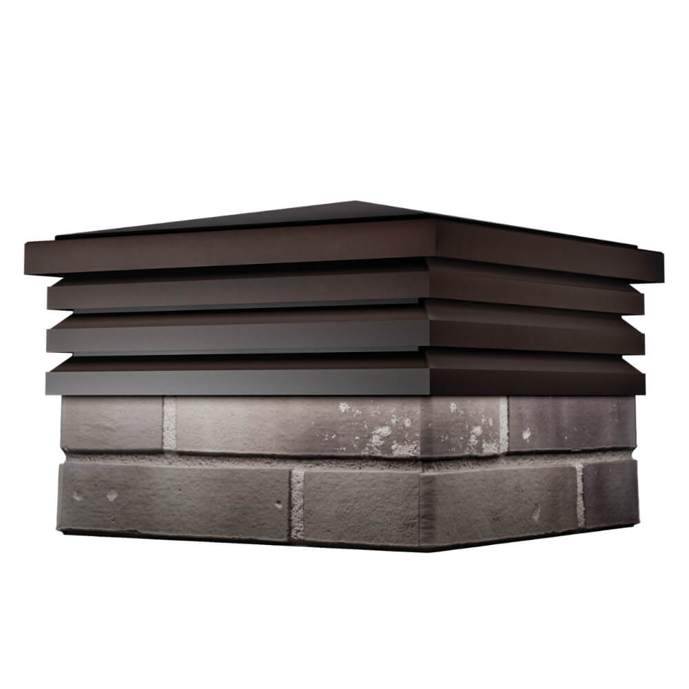 Колпак Zking Бона ХайТек Коричневый на столб 1.5х1.5 кирпича (385х385мм) в Набережных Челнах фото