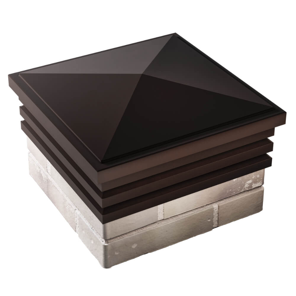 Колпак Zking Бона ХайТек Коричневый на столб 1.5х1.5 кирпича (385х385мм) в Набережных Челнах фото