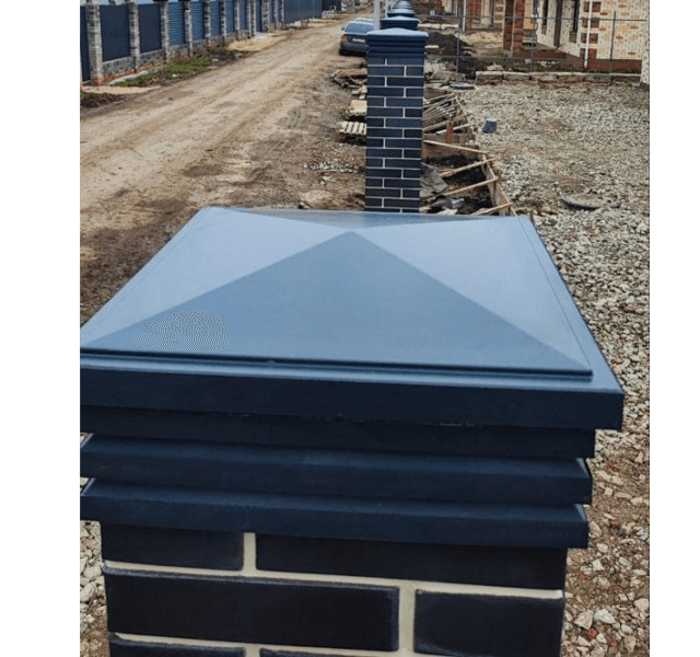 Колпак Zking Бона ХайТек Серый на столб 1.5х1.5 кирпича (385х385мм) в Набережных Челнах фото