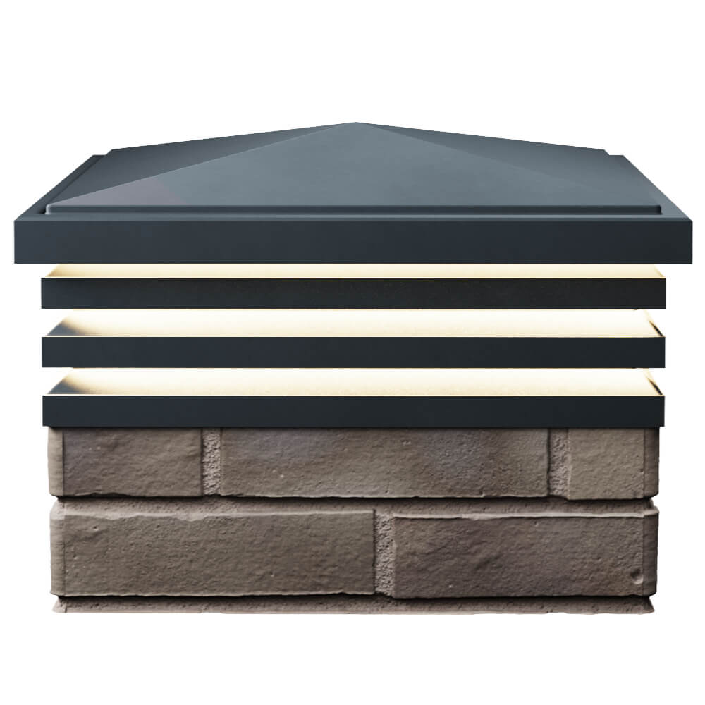 Колпак Zking Бона ХайТек Серый на столб 1.5х1.5 кирпича (385х385мм) с подсветкой в Набережных Челнах фото