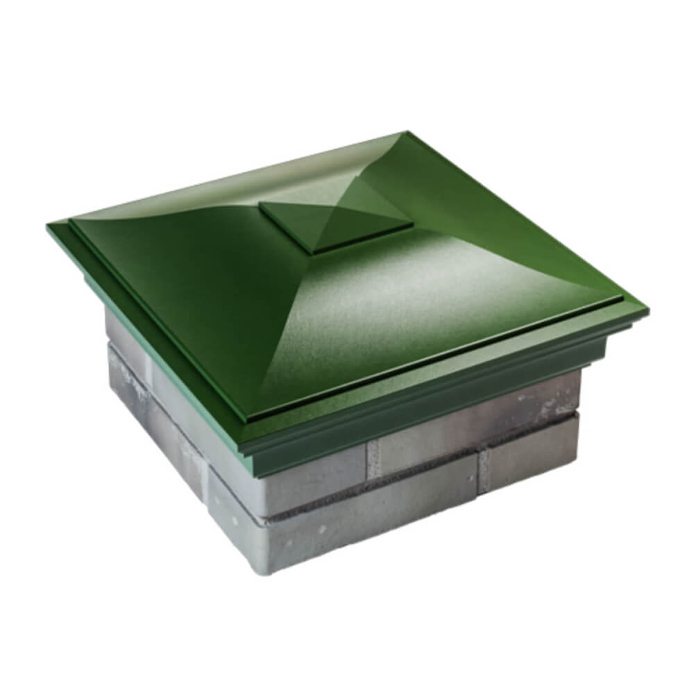 Колпак Zking Монблан Зеленый на столб 1.5х1.5 еврокирпича 0.7НФ (355х355мм) в Набережных Челнах фото