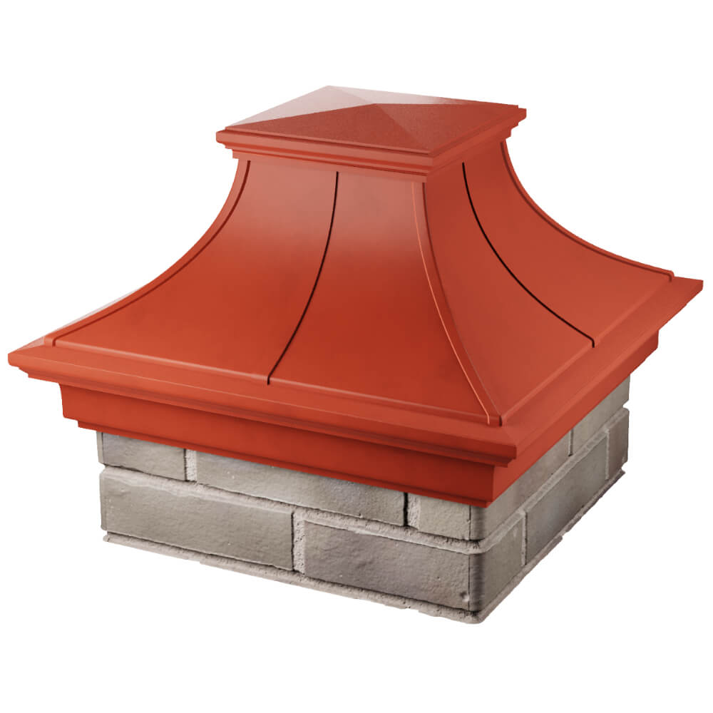 Колпак Zking Монблан Премиум Красный на столб 1.5х1.5 кирпича (385х385мм) в Набережных Челнах фото