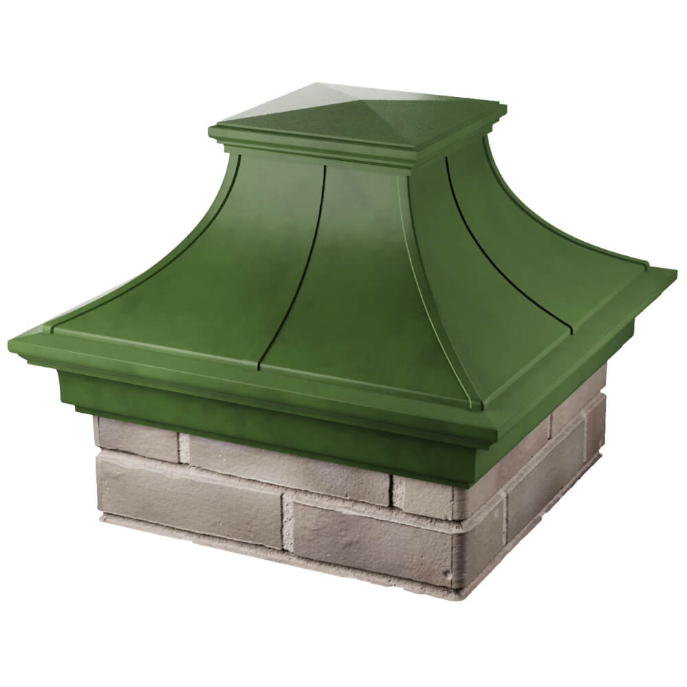 Колпак Zking Монблан Премиум Зеленый на столб 1.5х1.5 кирпича (385х385мм) в Набережных Челнах фото