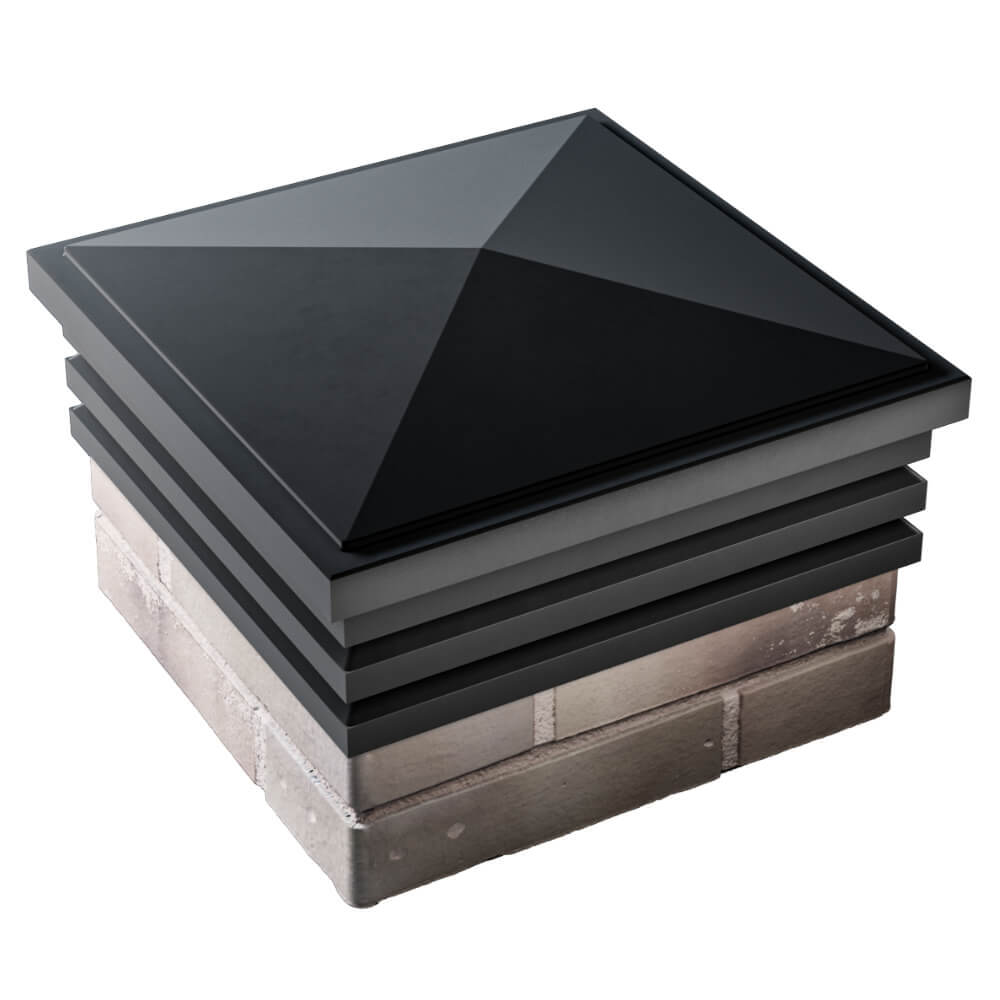 Колпак Zking Бона ХайТек Черный на столб 1.5х1.5 кирпича (385х385мм) в Набережных Челнах фото