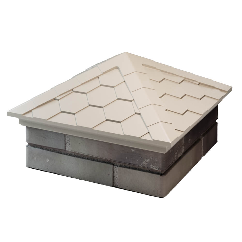 Колпак Zking Эверест Бежевый на столб 1.5х1.5 кирпича (390х390мм) в Набережных Челнах фото