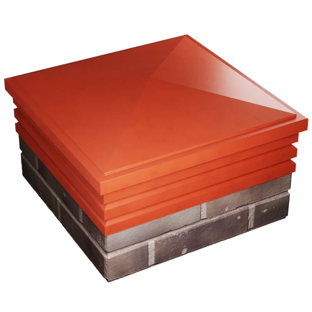 Колпак Zking Бона ХайТек Красный на столб 2х2 кирпича (513х513мм) в Набережных Челнах фото