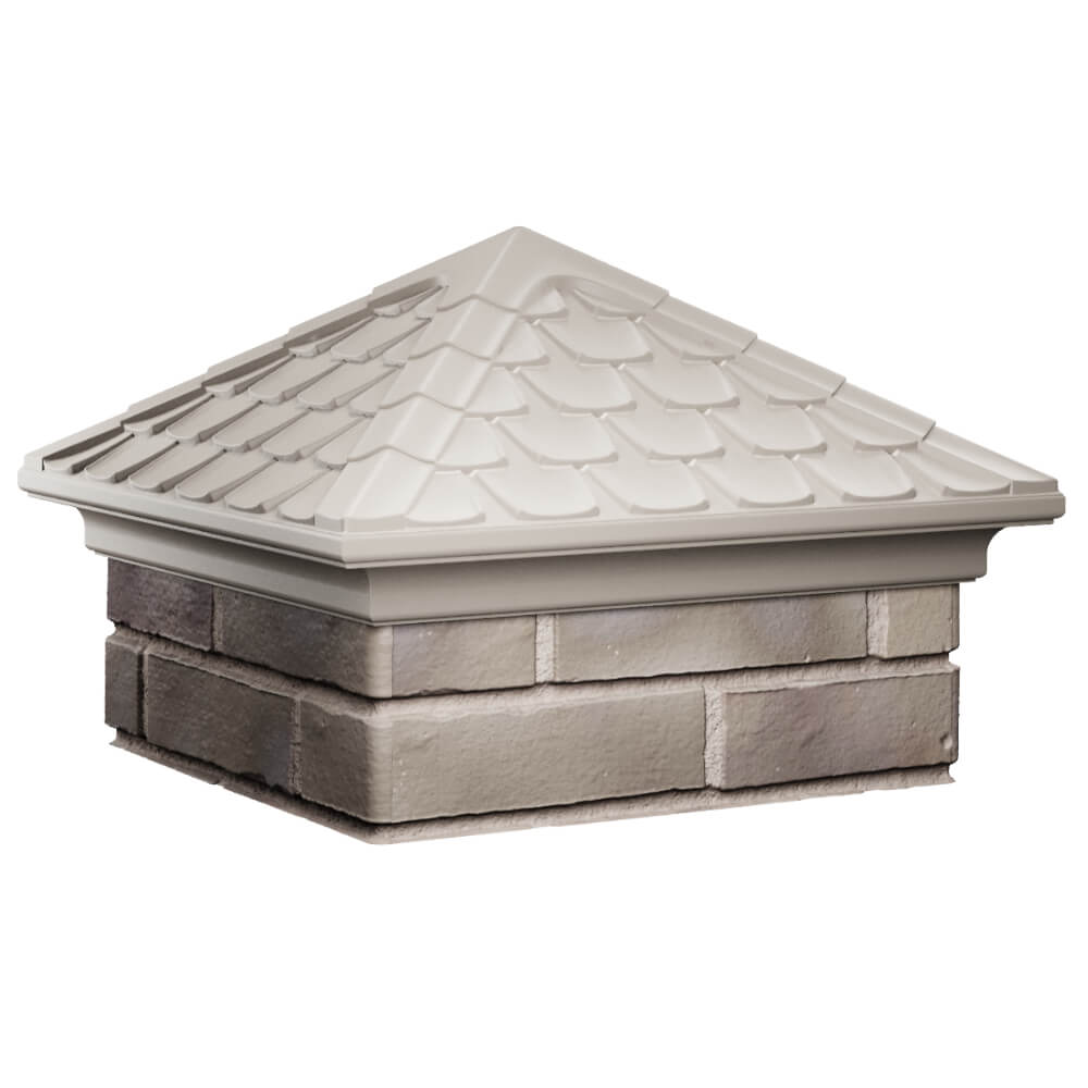 Колпак Zking Эльбрус Бежевый на столб 1.5х1.5 кирпича (385х385мм) в Набережных Челнах фото