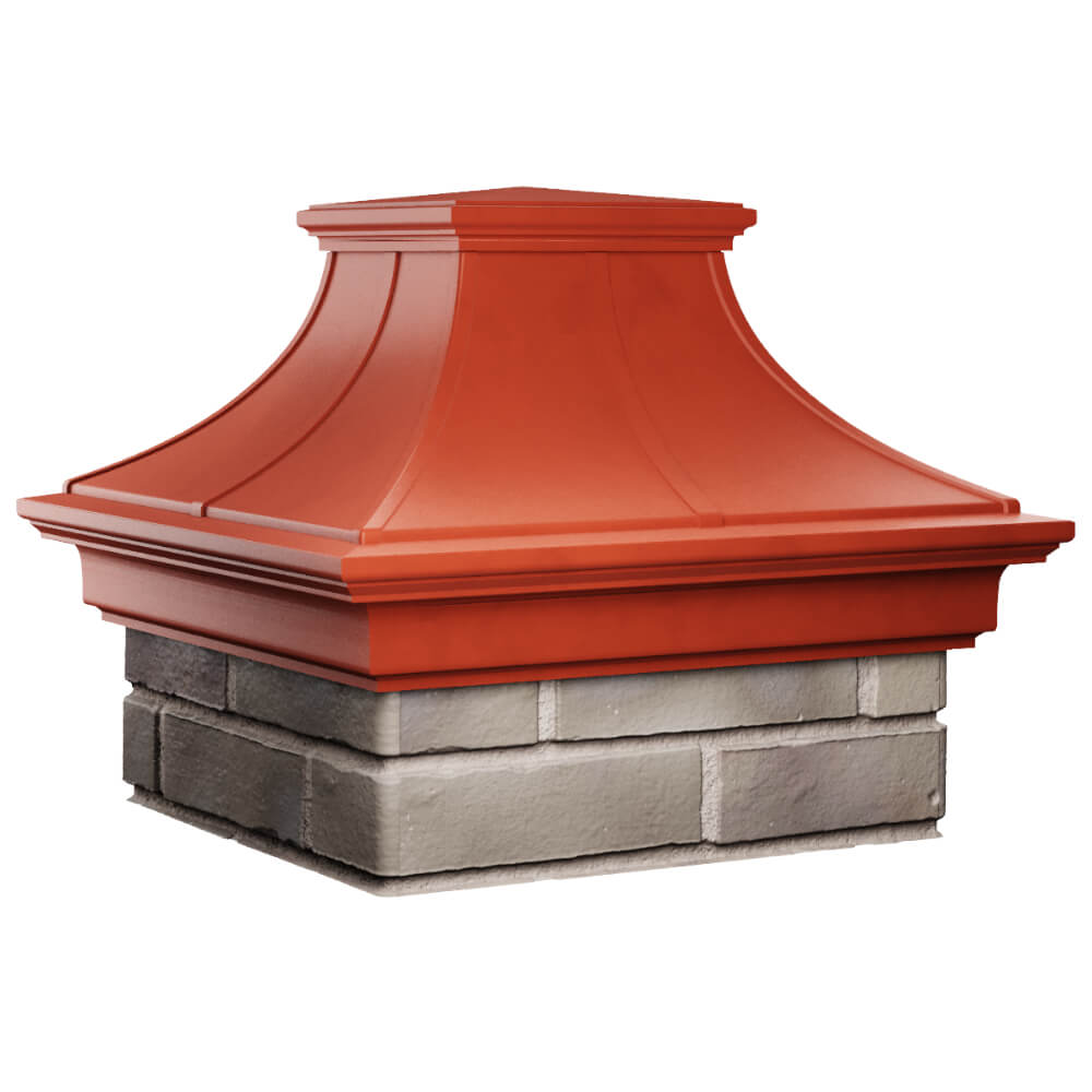 Колпак Zking Монблан Премиум Красный на столб 1.5х1.5 кирпича (385х385мм) в Набережных Челнах фото